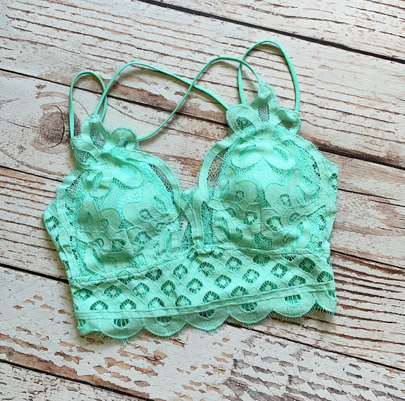 Whimsical Lace Bralette In Mint