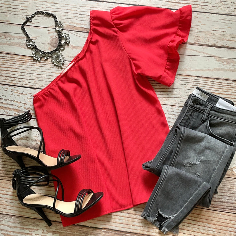 A Night Out Top In Red