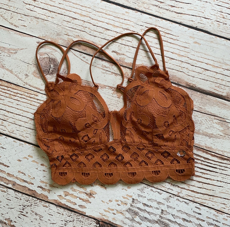 Whimsical Lace Bralette In Almond