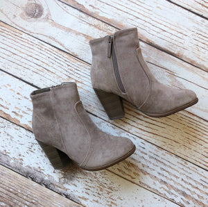 Not Average Booties in Taupe