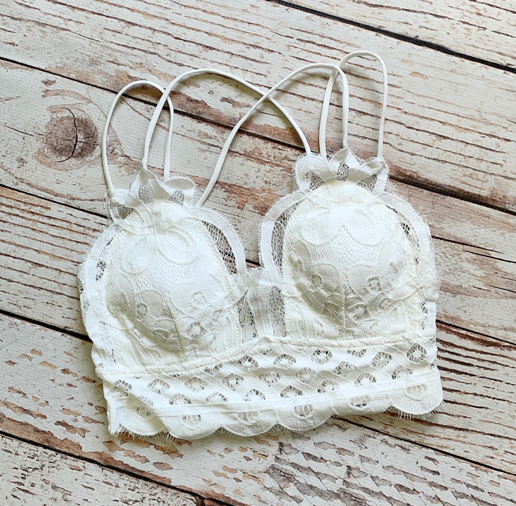 Whimsical Lace Bralette In Ivory