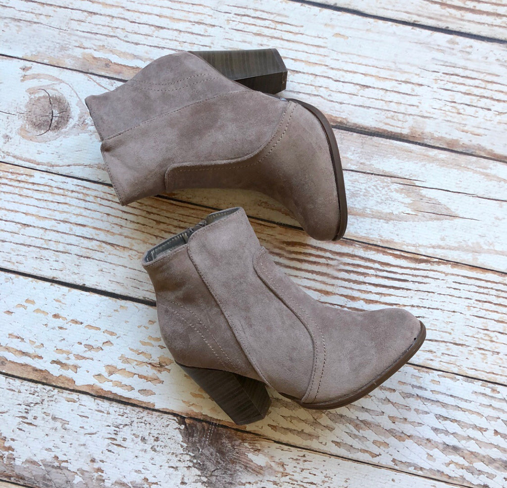 Not Average Booties in Taupe